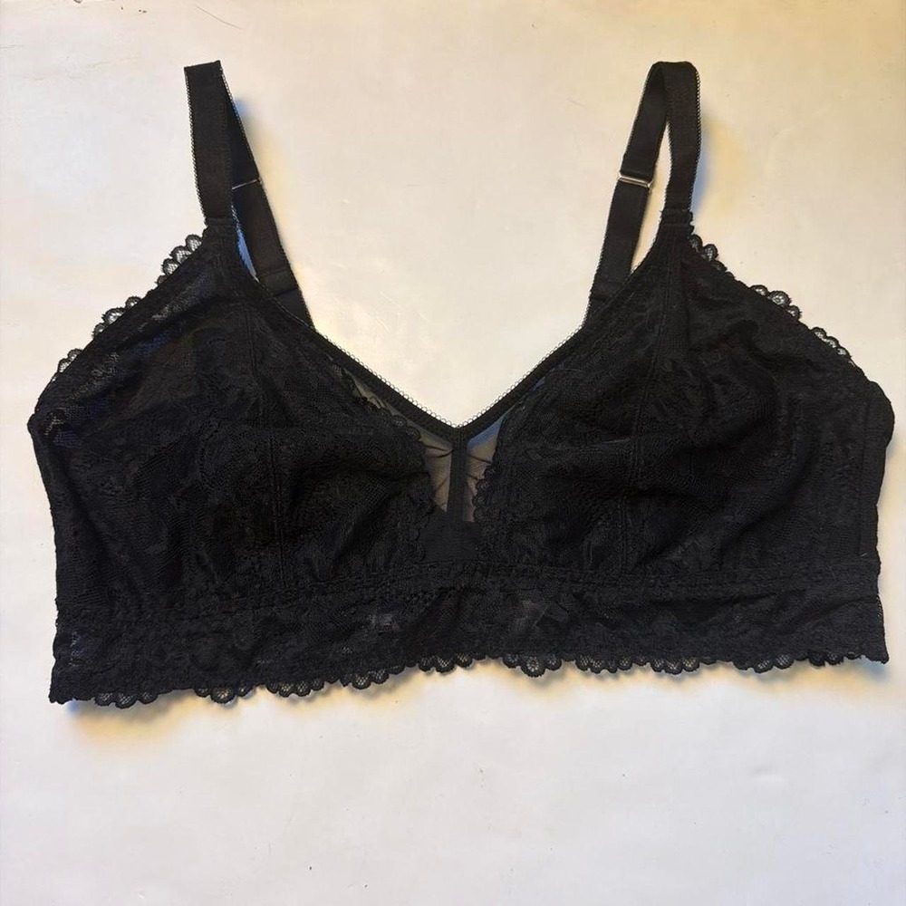 Savage X Fenty Black Lace Bralette Sheer Whimsygoth Bra Plus Size 3X